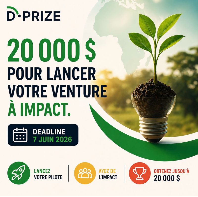 Logo 20 000 $ pour lancer votre projet à impact. Deadline : 7 juin 2026.