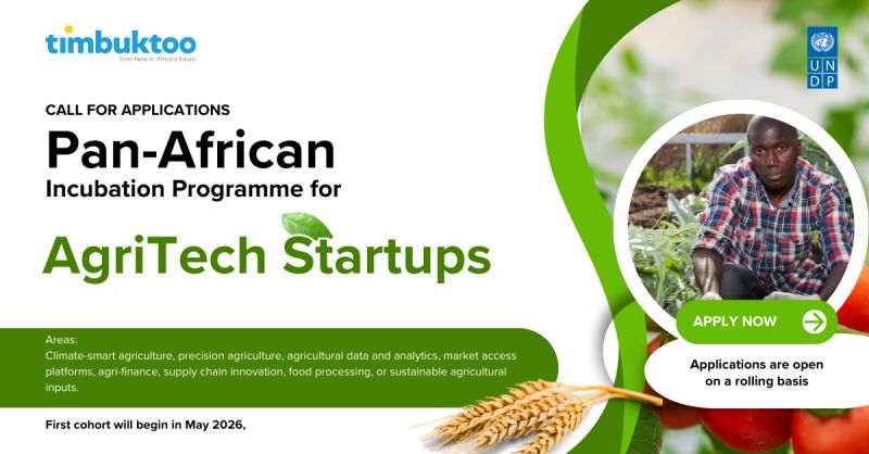 Logo Appel à candidatures : Rejoignez le programme d'incubation panafricain pour les startups AgriTech